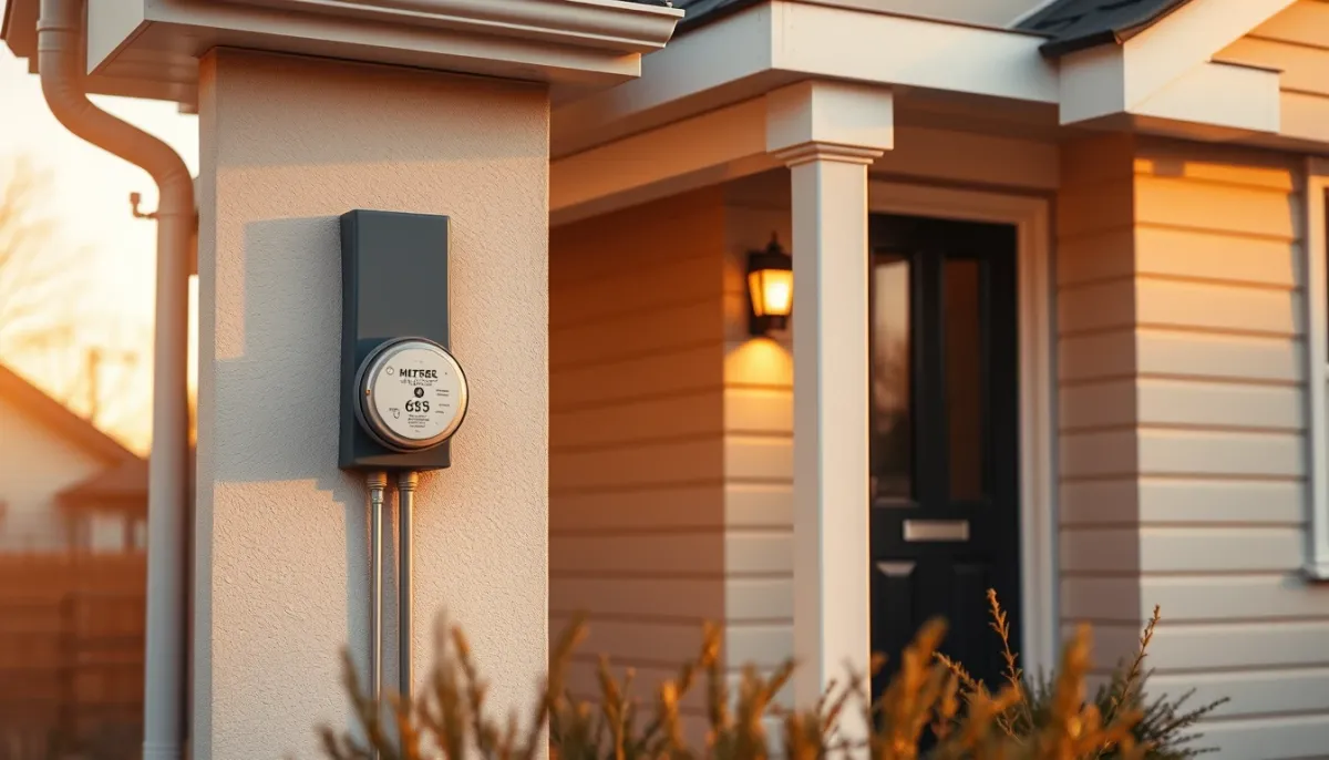 Maison individuelle avec compteur gaz et raccordement extérieur